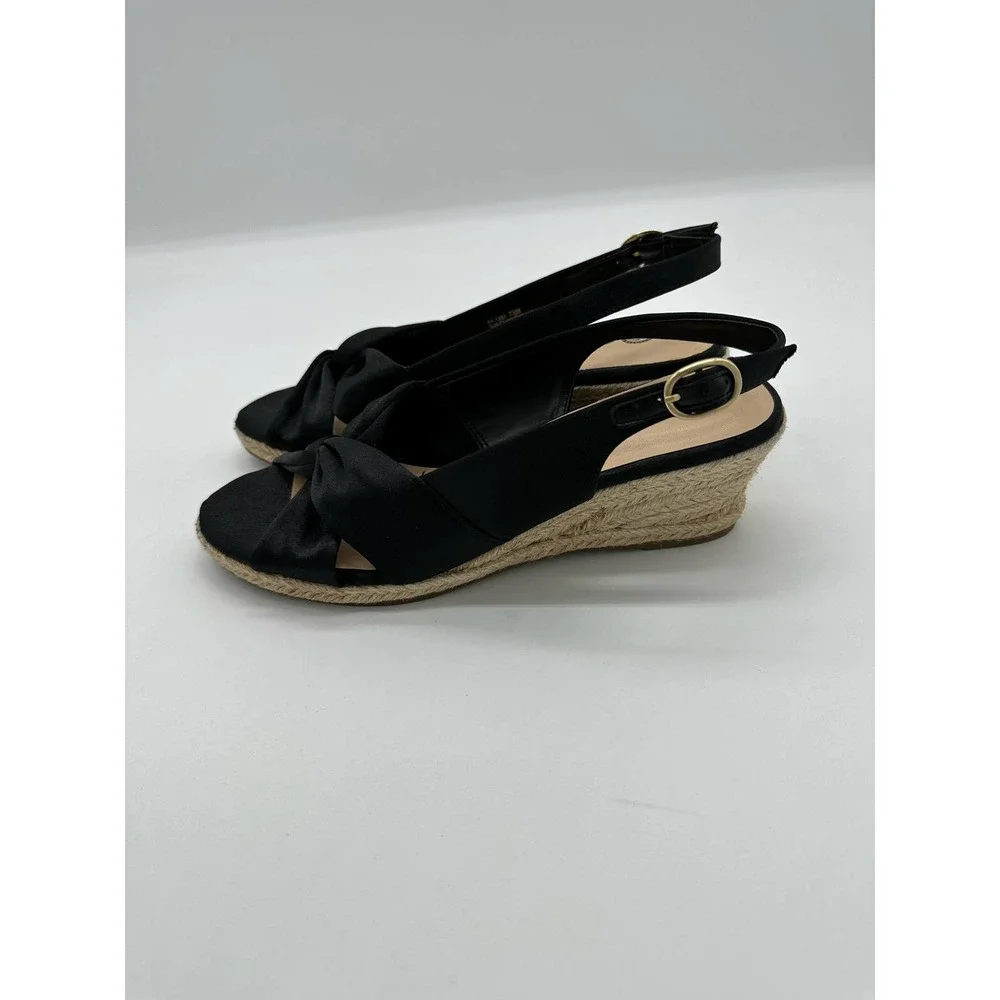 Bella Vita Kimora‎ Wedge Sandals Women Size 7.5 M, Black NWOT